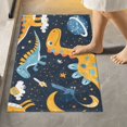 thumbnail image 6 of Toilet Rug U-Shaped Bathroom Rugs Non-Slip Soft Plush Machine Washable Contour Bath Mat Cute Dinosaurs in Space 24x20, 6 of 9