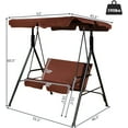 thumbnail image 3 of Costway Loveseat Patio Canopy Swing Glider Hammock Cushioned Steel Frame Outdoor Coffee, 3 of 8