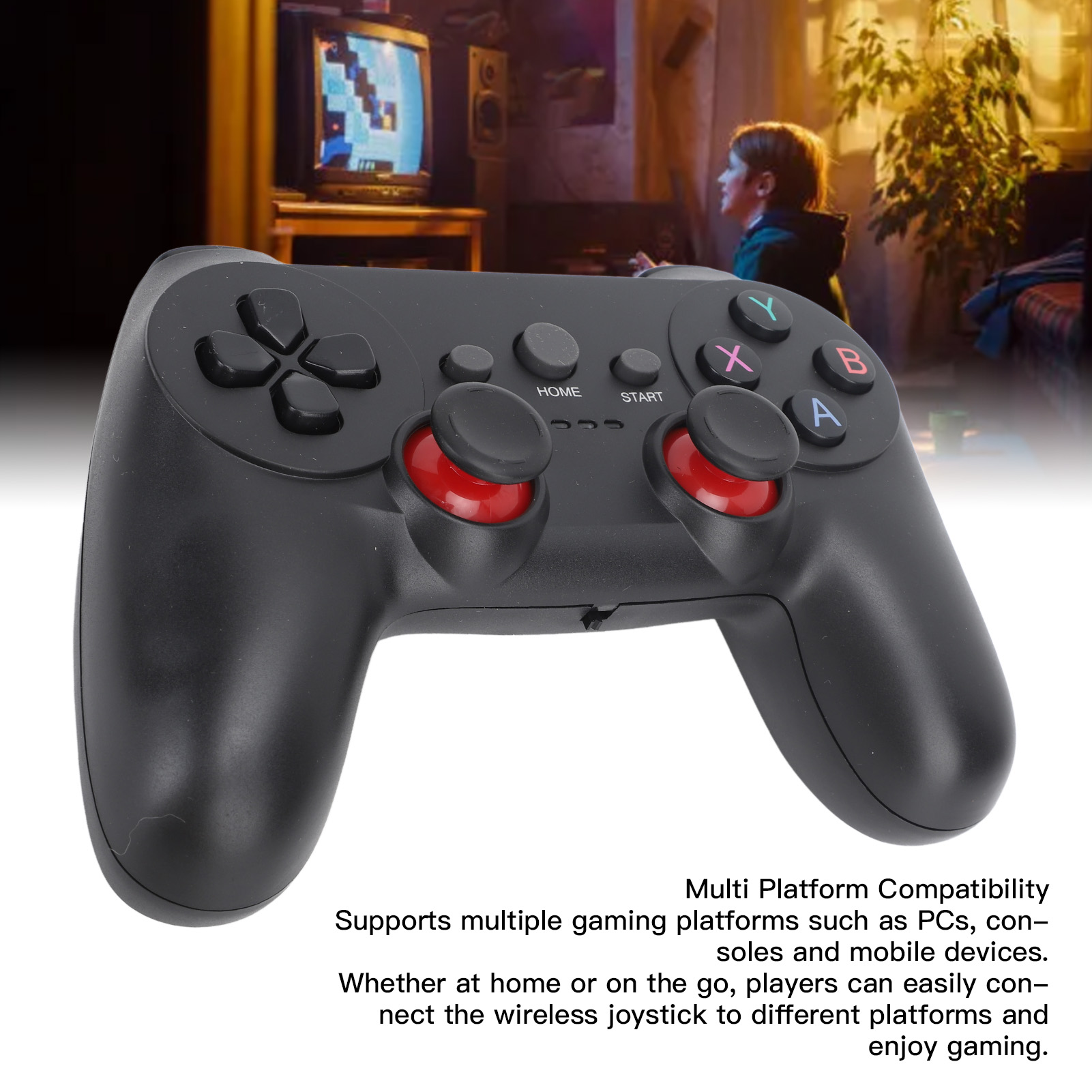 BIMZUC Controlador Inalámbrico 2.4G Sensible con Receptor USB para TV y PC, Negro, 9.06 pulgadas / 23 cm 5