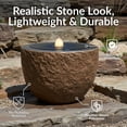 thumbnail image 3 of Sunnydaze Oval Bowl Brown Outdoor Bubble Fountain, LED Light, 3 of 13