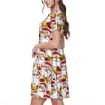 thumbnail image 2 of Uemuo Santa Claus bells Print Womens Summer Dress Casual Swing Short Sleeve Sundresses Beach A-line Shift Dress, 2 of 6