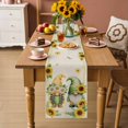 thumbnail image 2 of Sunflowers Gnomes Table Runner 90 Inches, Eucalyptus Spring Linen Texture Bed Runner Dresser Scarves Tabletop for Indoor Outdoor Parties/Ceremony/Banquet, 13" x 90", 2 of 9