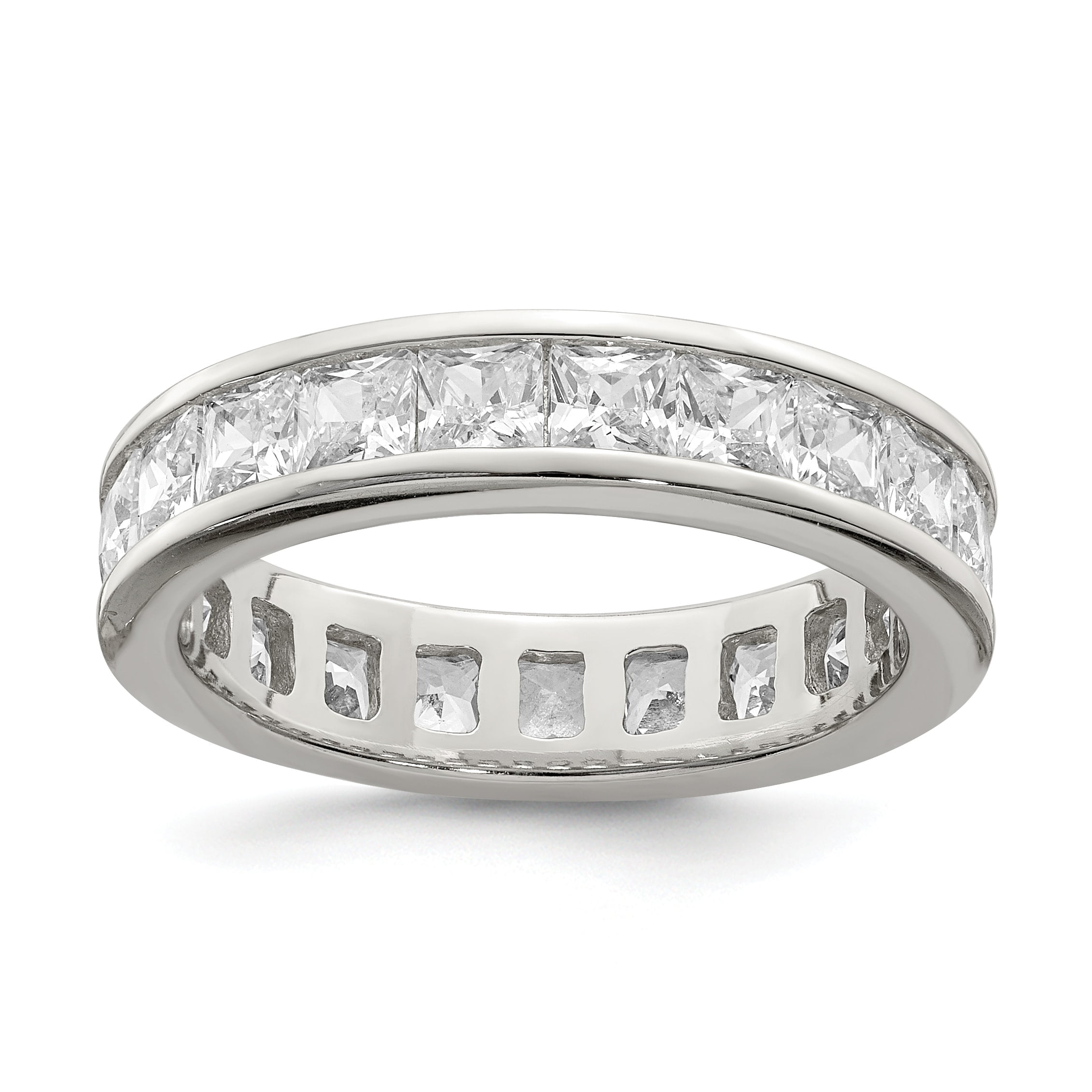Versil Sterling Silver Cubic Zirconia Eternity Band by 6 - Walmart.com