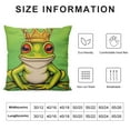 thumbnail image 5 of Nawypu  Frog Prince Throw Pillow Cover Lovely Cartoon Fairy Tale Mascot Golden Crown Lipstick Kiss Cozy Square Cushion Case for Men Women Boys Girls Room Home Decor, 5 of 5