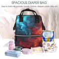thumbnail image 5 of Zufioo Red And Blue Fire Print Large capacity mommy bag, diaper bag, waterproof parent-child backpack, multi-pocket design backpack suitable for travel and shopping, 5 of 6
