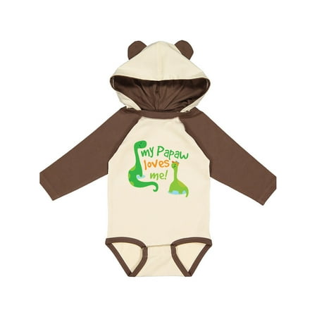 

Inktastic My Papaw Loves Me dinosaur Gift Baby Boy Long Sleeve Bodysuit