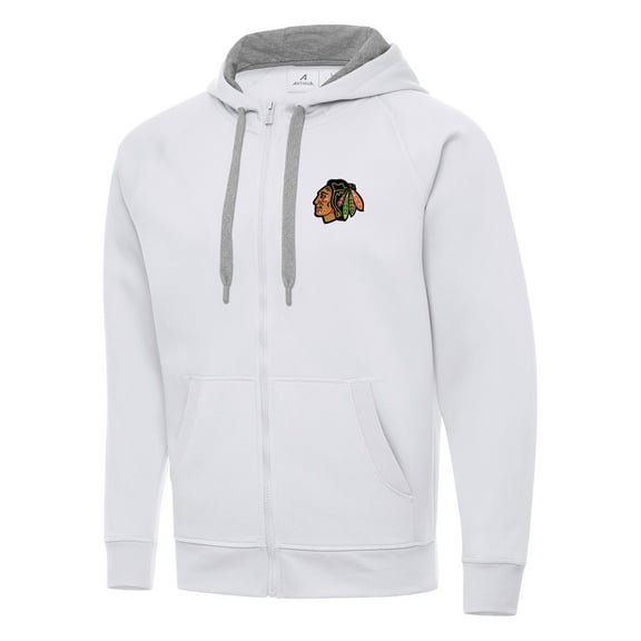 Men's Antigua White Chicago Blackhawks Big & Tall Victory Full-Zip Hoodie