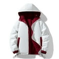 thumbnail image 2 of Christmas Clearance Ofreoo Men's Stitching Drawstring Hooded Slim Fashion Jacket Coat Outwear, 2 of 9