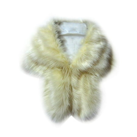 Palestinian Scarf - Nicesee Women Faux Fox Fur Shawl Stole Wrap Shrug Scarf