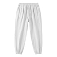 thumbnail image 4 of CONZONE Mens Linen Pants Tapered Leg Elastic Waist Drawstring Joggers For Men Relaxed Fit Casual Summer Trousers With Pockets, 4 of 5
