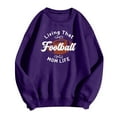 thumbnail image 4 of IYYVV Game Day Football Sweatshirt for Women Graphic Print Sunday Casual Long Sleeve Crewneck 2024 Fall Oversized Pullover Top HA25-Purple XL, 4 of 5