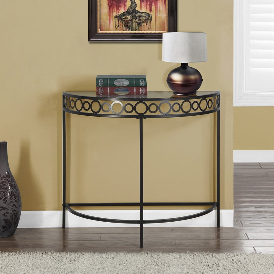 Metal 36" Hall Console Accent Table, Chocolate Brown