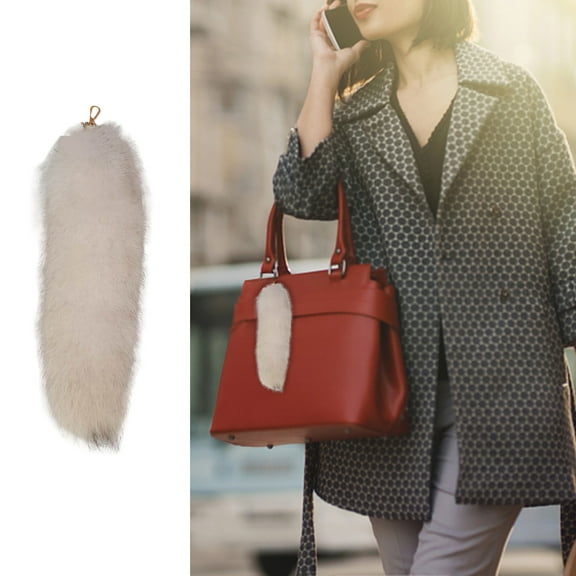 Fashionable Keychains 3D Cute Tail Keychain Pendant Stylish Women Key Ring Holder Pompoms Animal Tail Accessory for Handbag