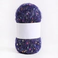 thumbnail image 1 of Namzi Hilo de mohair con puntos de colores de 50 g/rollo, hilo suave para tejer a mano y hacer ganchillo, ideal para bufandas, chales y manualidades, color morado oscuro., 1 of 4