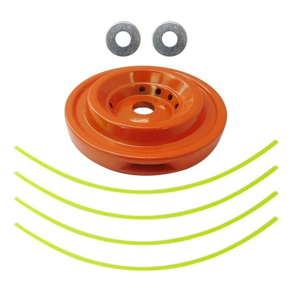 Universal Trimmer Head Replacement - 4 Line Brush Cutter Weedeater Head - Aluminum Weed Eater Head - Orange