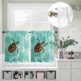 thumbnail image 5 of Kitchen Window Curtains Valance and Tier Set, Sea Turtle Baby Swimming In Water Rod Pocket Tier Curtain Valance Set, Blue Green Ocean Light Filtering Cafe Curtains for Bedroom Living Room, 5 of 9