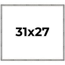 31x27 Frame Silver Grey Distressed Solid Wood Picture Frame | 0.75 Inch Moulding Width | Interior