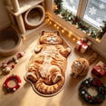 thumbnail image 5 of Cute Cat Shaped Plush Area Rug 15.75" x 23.62", Soft Polyester Non-Slip Decorative Floor Mat, Washable Novelty Pet-Themed Carpet for Bedroom Bathroom Entryway Home Decor, 5 of 6