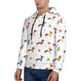 thumbnail image 3 of Lsque winter Snowflake Dachshund Pattern Casual Men's Hoodie,Hooded Sweatshirt with Kangaroo Pocket,Pullover Hoodie-Small, 3 of 7