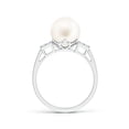thumbnail image 2 of ANGARA Freshwater Cultured Pearl Ring with Cluster Diamonds in 925 Sterling Silver for Women | June Birthstone, Birthday, Anniversary, Jewelry Gift for Women | Natural Pearl Ring, 2 of 9