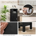 thumbnail image 5 of RONG-3 Bathroom Floor Cabinet, Freestanding Narrow Storage Cabinet Console Table Nightstand with Adjustable Inner Shelves, Bathroom Side Storage Cabinet for Living Room Kitchen Entryway,Black, 5 of 10
