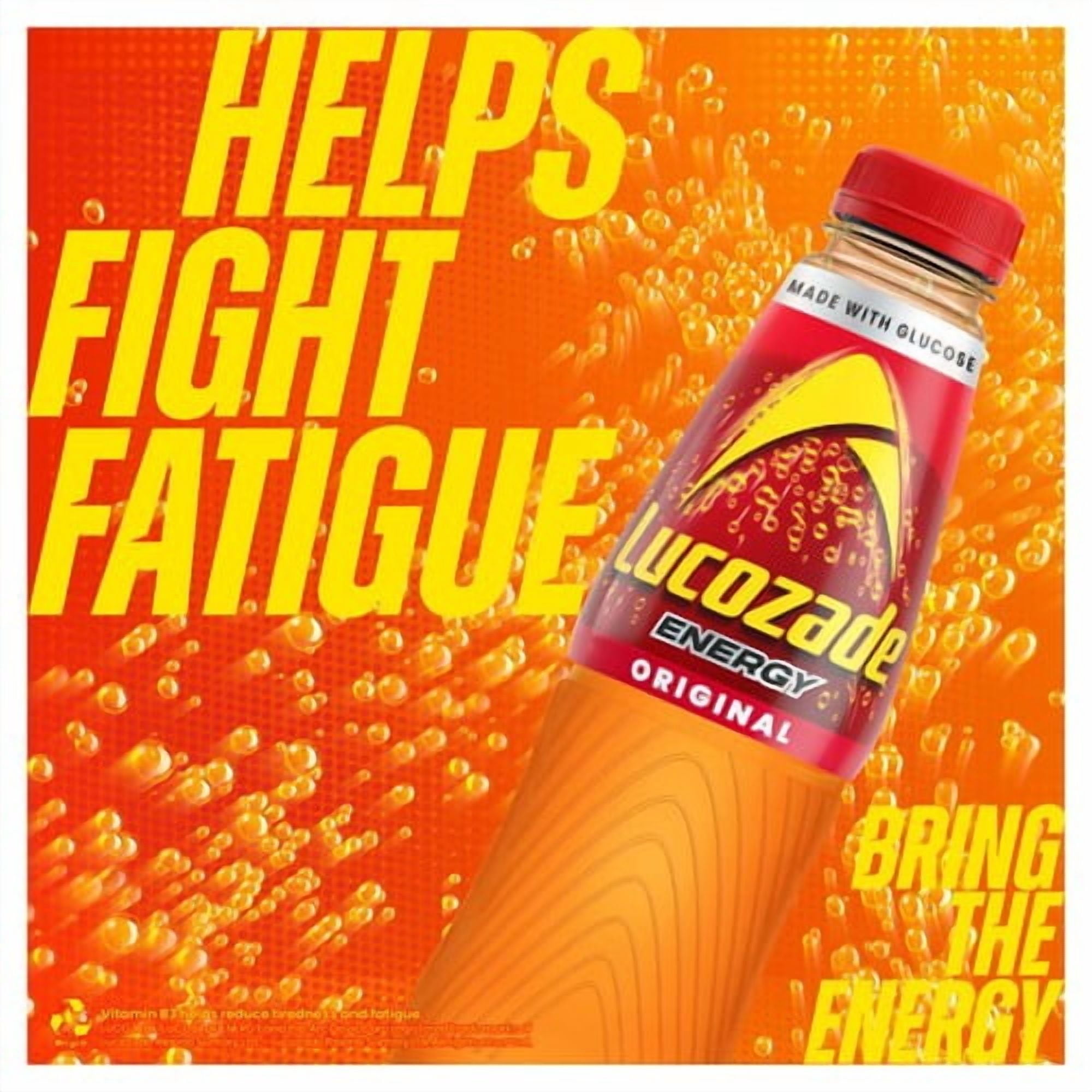Lucozade Energy Drink Original 8 x 380ml, British Import (Pack of 2)