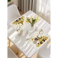 thumbnail image 5 of Gnomes Sunflower Placemats Set of 4, Bees Branches Floral Elegant Pastoral Placemats for Dining Table, Place Mats for Kitchen Tabletop, Waterproof Wipeable Dining Table Mats Set, 5 of 9