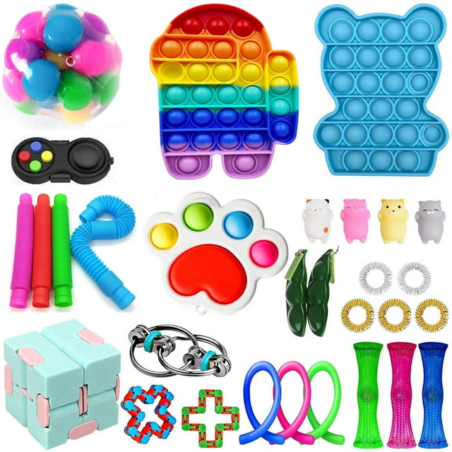ITFABS Ensemble de Jouets de Décompression avec Bulles Teinture sur Nœuds, Accessoire Cube Infini