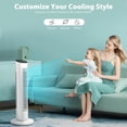 thumbnail image 2 of Tower Fan,85°Oscillating Quiet Cooling Standing Floor Fans with 15H Timer & Remote Control,3 Wind Speed 3 Wind Modes LED Display Bladeless Portable Household Electric Fan,Bedroom Office,White, 2 of 7