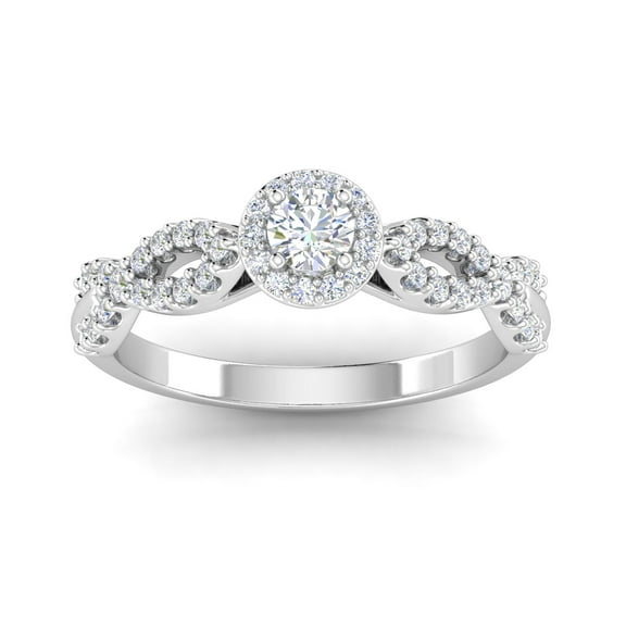 Certified 1/2 Carat TW Diamond Infinity Engagement Ring in 10k White Gold (G-H, I1)
