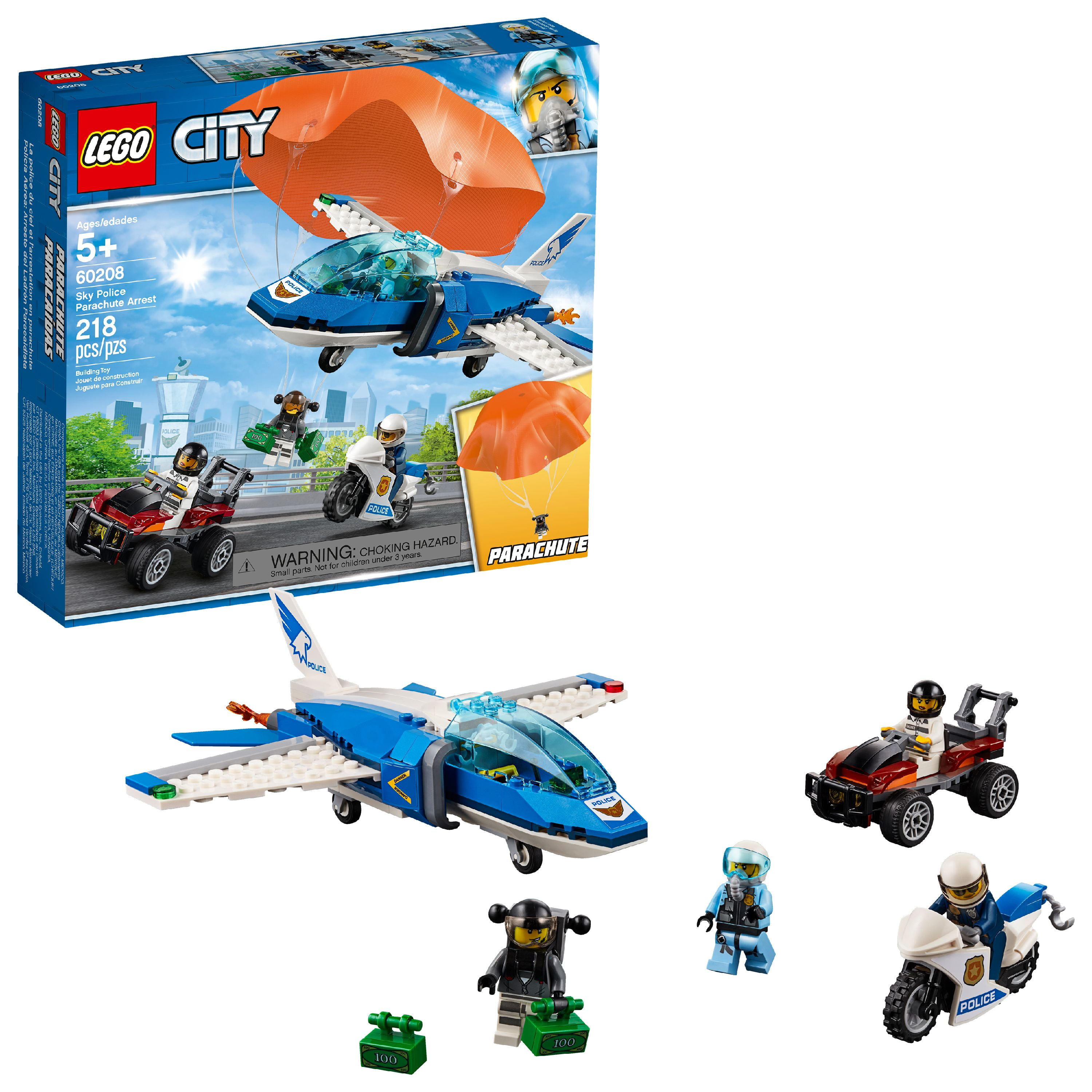 LEGO City Police Sky Police Parachute Arrest 60208 Police Jet Toy