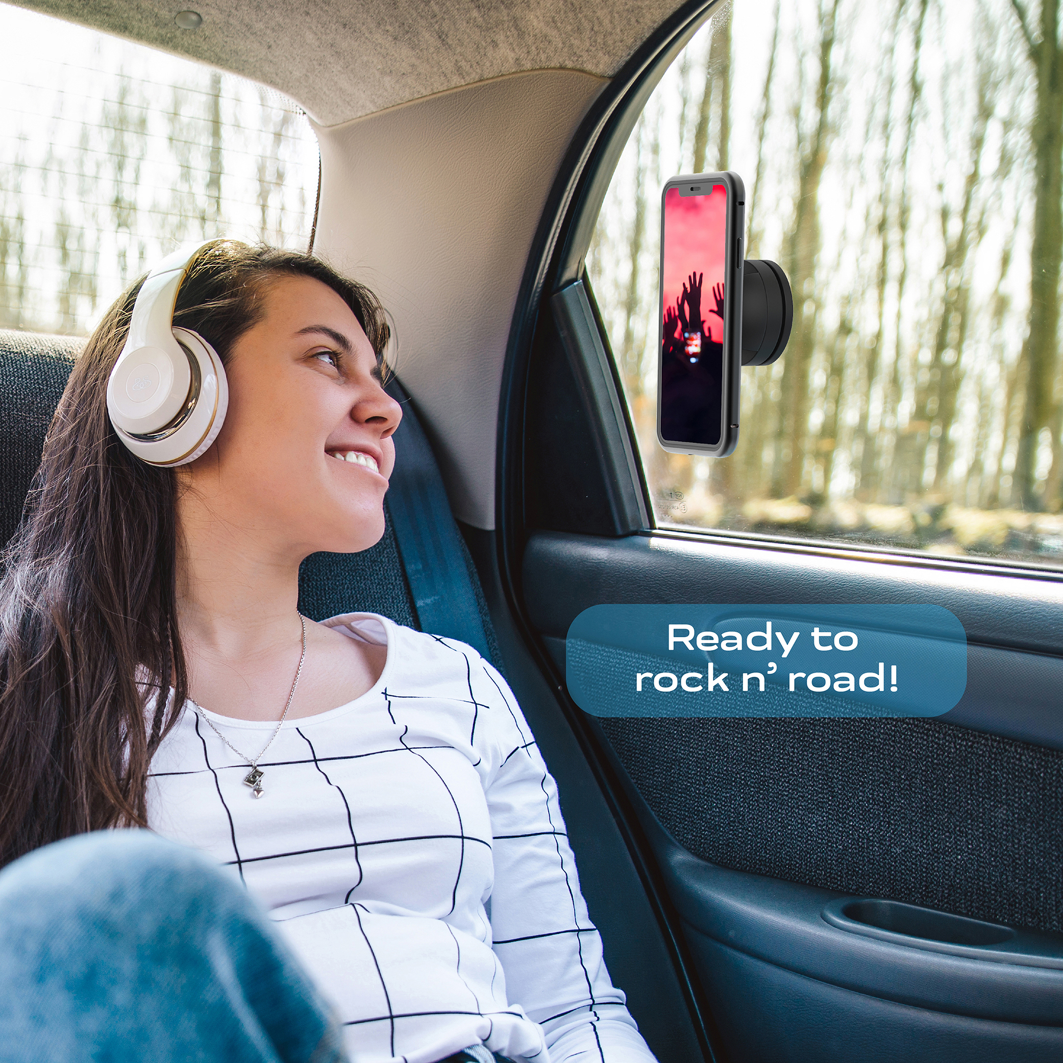 Nuckees Twist & Grip – Phone Mount for Cars, Windows, Bathroom, Kitchen, and Homes with Strong Suction Cup for All Smartphones