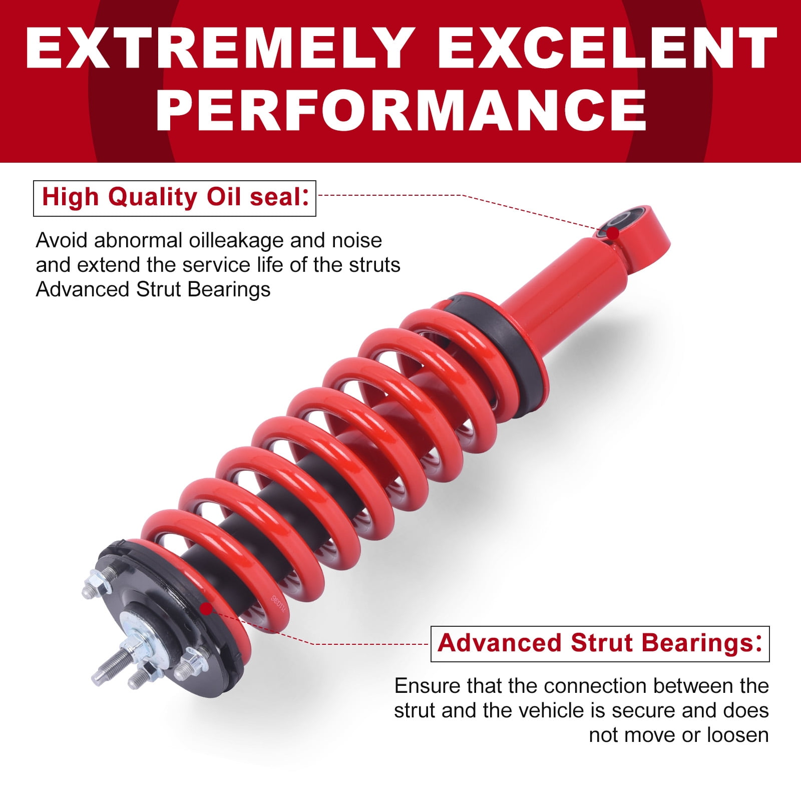 TOPAZ Front Complete Shock Absorber Spring Struts Assembly Set 171348L+171348R Compatible with Toyota Sequoia 2001-2007
