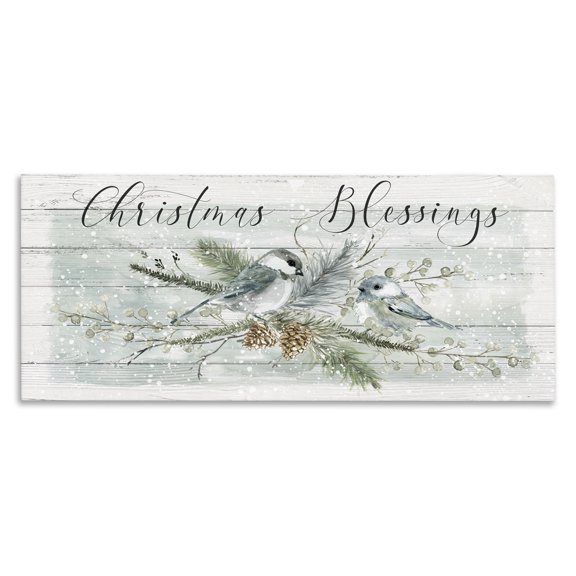 Stupell Industries Cottage Rustic Christmas Blessings Canvas Art, 40 x 17, by Carol Robinson