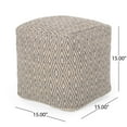 thumbnail image 7 of Noble House Boven Cotton Cube Pouf, Brown, Beige, 7 of 7