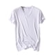 thumbnail image 4 of Ceisia Men's Solid V-Neck Short Sleeve Pajama Top Soft Comfortable Sleep Loungewear White XXXL Gifts, 4 of 4