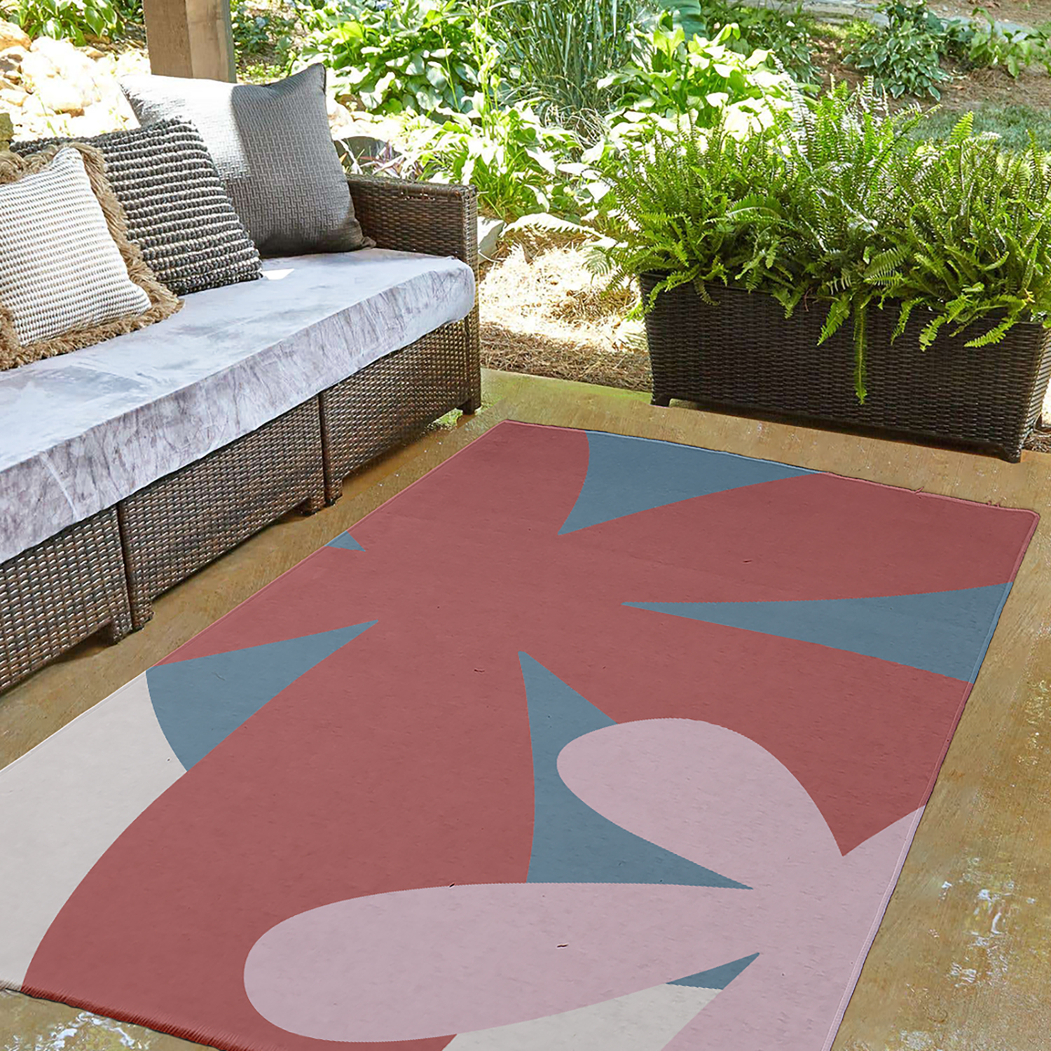 3' x 5' Simply Daisy Bold Flowers Modern & Contemporary Chenille Area Rug, Bright Mauve Pink
