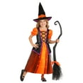 thumbnail image 2 of Girl's Orange Light-Up Witch Costume, 2 of 9