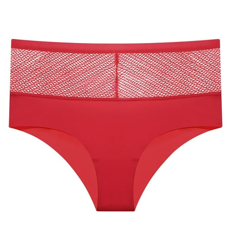 Panties for Women Clearance Enlarged Seamless Solid Color Hollow Fishing Net Ice Silk Underwear XL