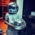 thumbnail image 2 of Casco OUGEHOT Disco Ball plateado con purpurina y luz de 30 cm, 2 of 8