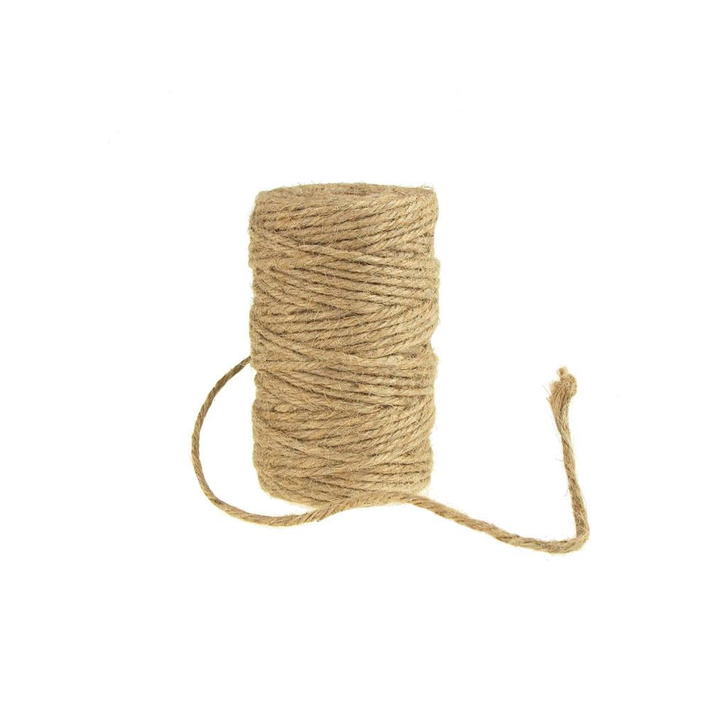 Hxiu 100% Natural Jute Rope 6-Ply Thick and Strong Jute Twine for Bundling Camping Decorating Garden Winding，Brown 656FT