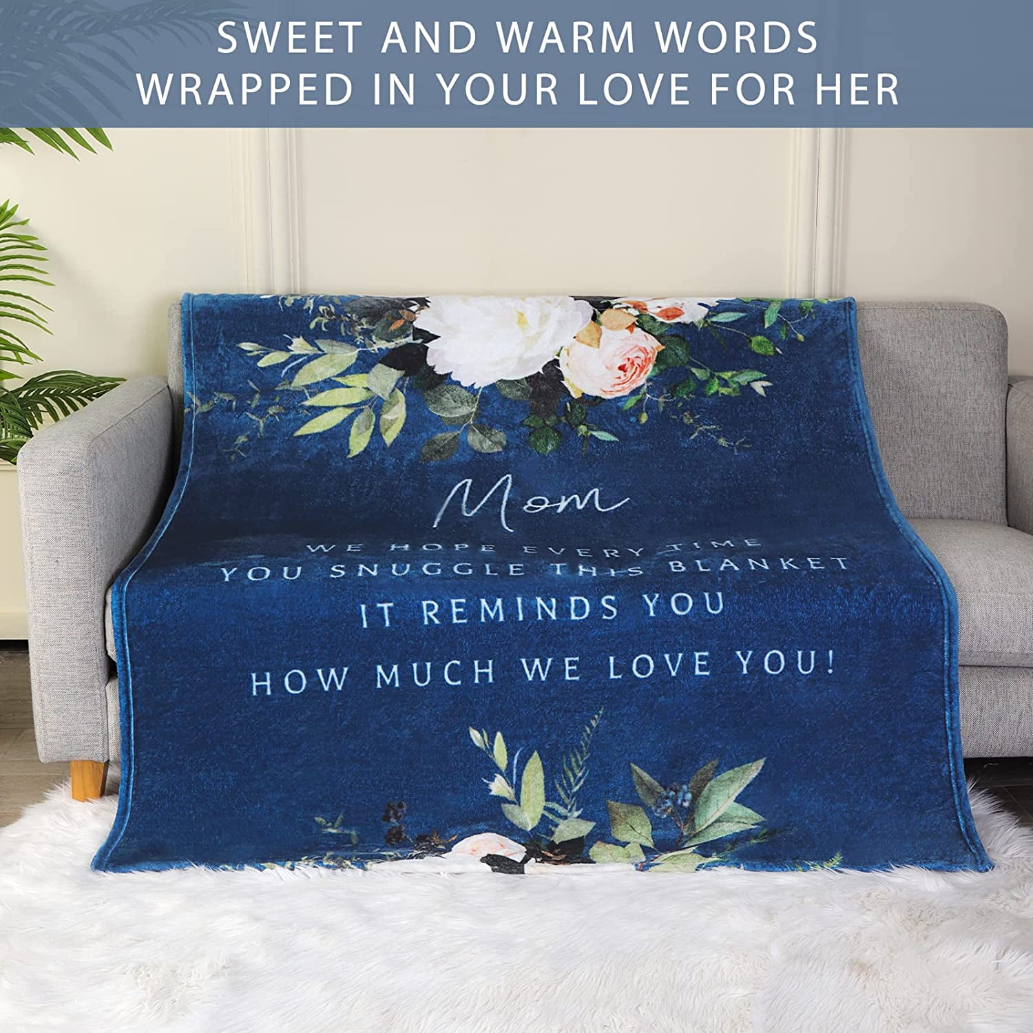DAJU Mom Gifts Gifts for Mom Mom Birthday Gifts 40thth Birthday Gifts for Women for Mom Christmas Day Gifts for Mom Mom Birthday Gifts from Daughter Son Soft Throw Blanket(40*50inch)