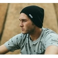 thumbnail image 5 of NEFF Mens Black Logo Acrylic Fitted Beanie Hat Cap, 5 of 7