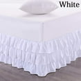 thumbnail image 2 of 100% Microfiber Multi-Ruffle King Size Bed Skirt (78" x 80") with 18" Tailored Drop Lenght, Easy Fit Ruffle Pattern with Adjustable Elastic & Gathered Styling Bed Frame Cover - White Solid., 2 of 4