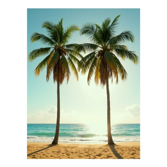 Diamond Art Kit for Adults, Tropical Beach Palm Trees Ocean Diamond Painting for Adults Beginners, DIY Diamond Art Painting Kits, 5D Diamond Painting Crafts for Home Decor 12x16 Frameless