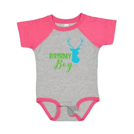 

Inktastic Birthday Boy Deer Head Deer Antlers Gift Baby Boy Bodysuit