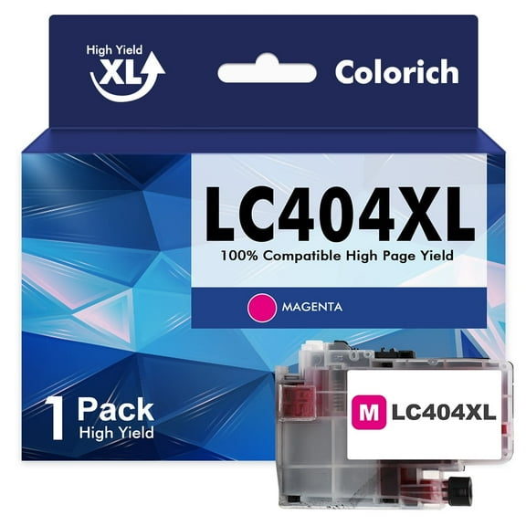 LC404XL LC404 MFC-J1205DW Ink Cartridges for Brother Printer 404XL LC 404 1-Pack High Yields for MFCJ1205W MFC J1205W XL MFC-J1215W (1 Magenta)