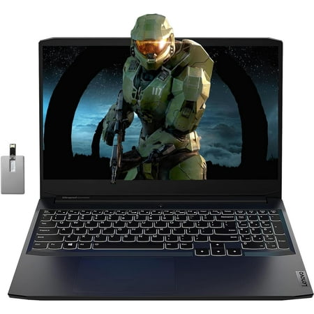 Lenovo IdeaPad Gaming 3 Gaming Laptop, 15.6" FHD 120Hz Display, AMD Ryzen 5 5600H, NVIDIA GeForce GTX 1650 4GB, DDR4 32GB RAM, 2TB SSD, RGB KB, Wi-Fi 5, Bluetooth, Black, Win 11 Pro, 32GB USB Card