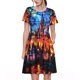 thumbnail image 1 of Balery Magical Stained Glass Castle Vestidos sueltos de manga corta para mujer, vestidos de verano 2025, vestidos casuales de corte A con vuelo., 1 of 6