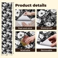 thumbnail image 4 of Peel and Stick Wallpaper Canvas Contact Paper Dark Moody Gothic Black White Cat Floral Dark Academia Flower Cats Self Adhesive and Removable 23.6in x 118in, 4 of 8